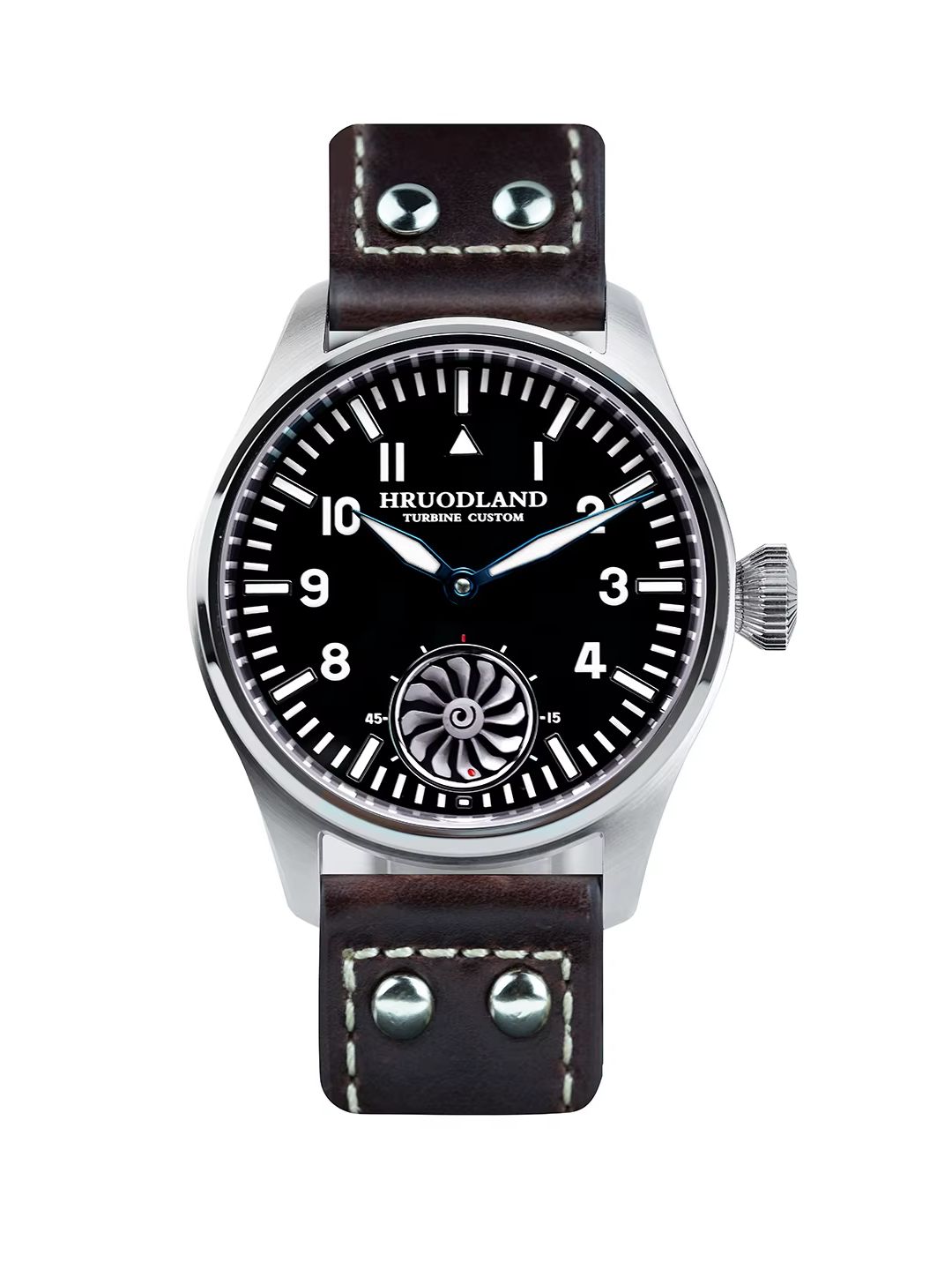 Tourbillon Movement Watch - Hruodland 43mm 파일럿 남성용 수동 기계식