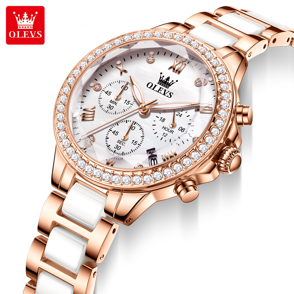 Luxury Watch Zone - OLEVS 9999 여성용 쿼츠 시계 세라믹