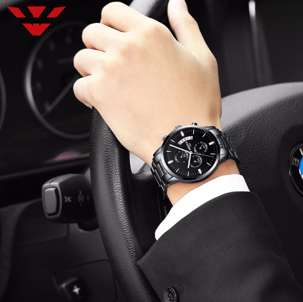 NIBOSI 스테인레스 스틸 블랙 쿼츠 시계 남성 시계 - Zen Luxury Watch 리뷰 및 가격