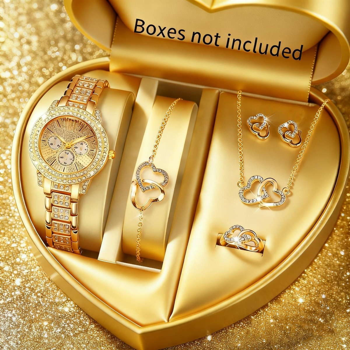 6PCS 럭셔리 라인스톤 여성 시계 주얼리 세트 여성  - Luxury Watch Kit 리뷰 및 가격
