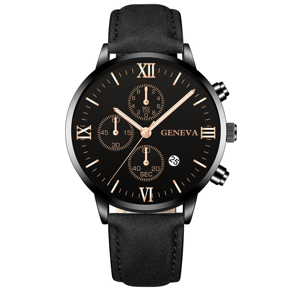 제네바 패션 남자 날짜 합금 케이스 합성 가죽 아날로그 - Zen Luxury Watch 리뷰 및 가격