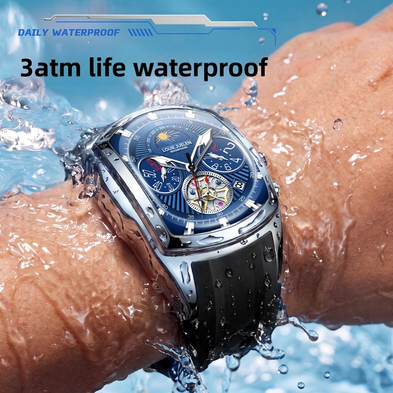 남성용 고급 쿼츠 시계, 듀얼 서브 다이얼 크로노그래프 - Tourbillon Movement Watch 리뷰 및 가격