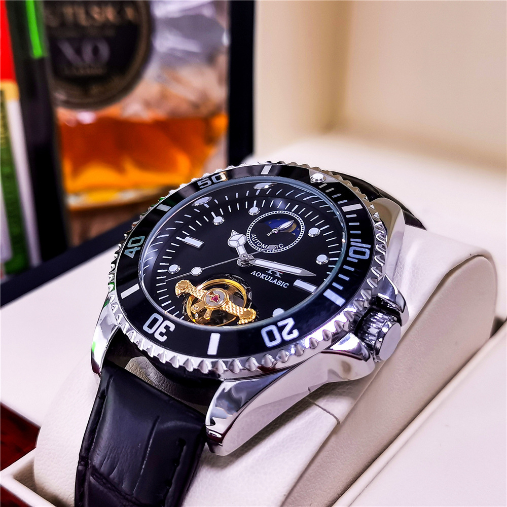 AOKULASIC 패션 뚜르비옹 기계식 시계 남성용 문 - Tourbillon Movement Watch 리뷰 및 가격