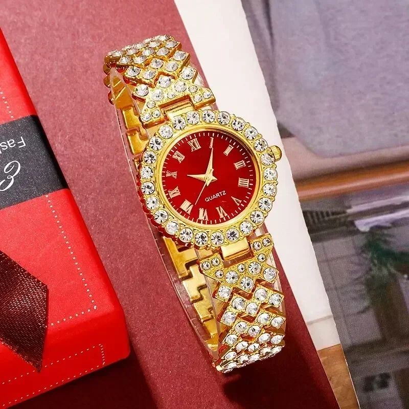 골든 럭셔리 시계 여성 반지 목걸이 귀걸이 라인스톤 패 - Luxury Watch Kit 리뷰 및 가격