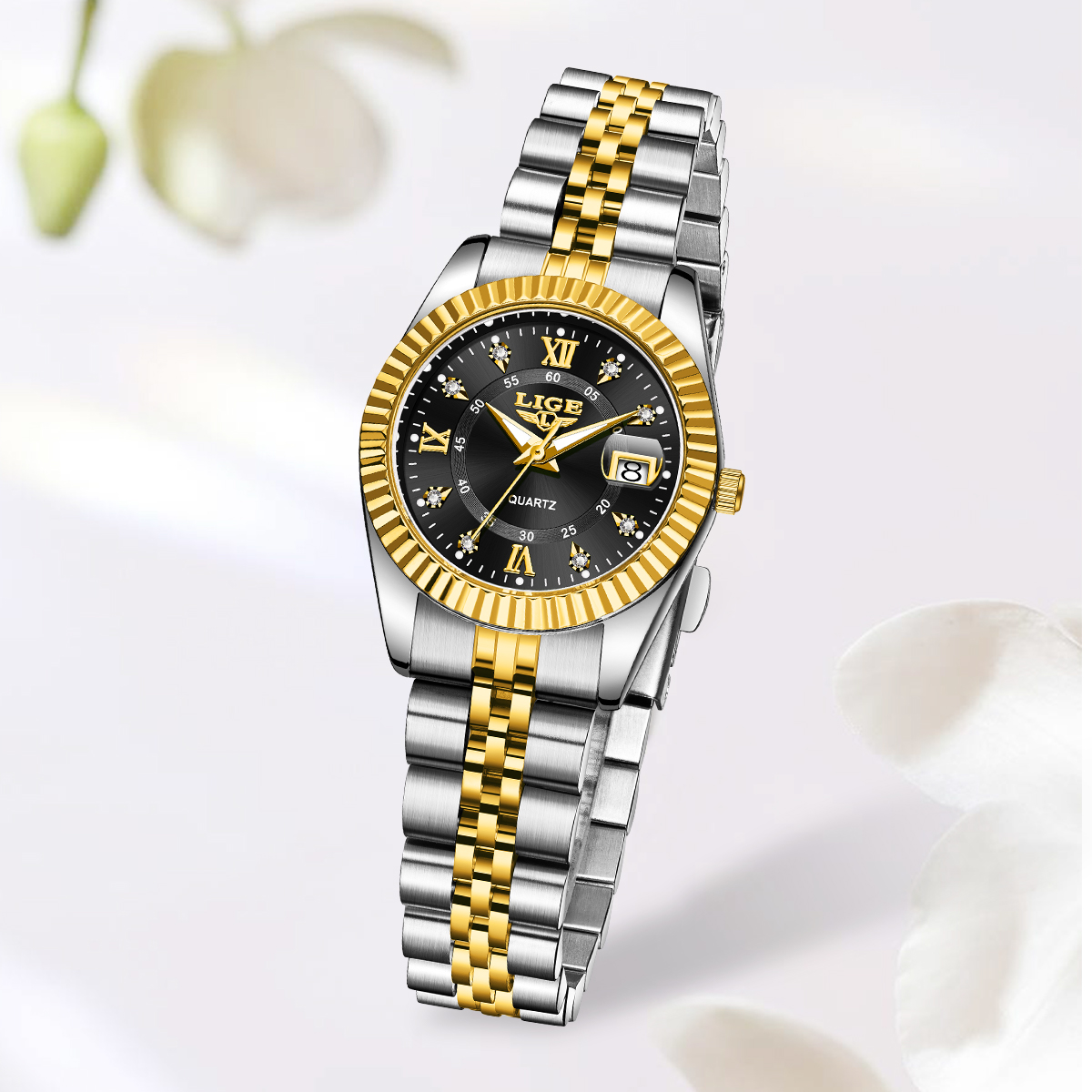LIGE 패션 우아한 여성 석영 손목 시계 여성을위한  - Luxury Watch Display Case 리뷰 및 가격