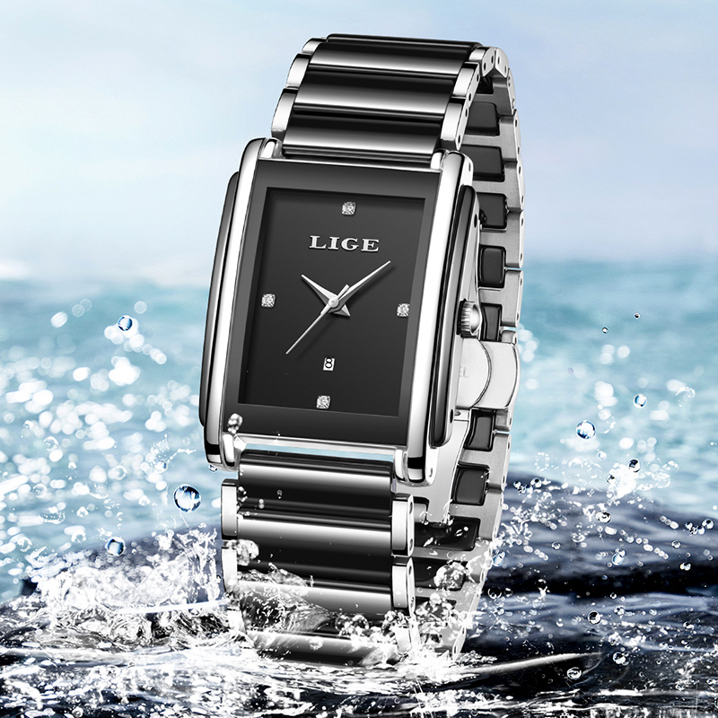 LIGE 새로운 럭셔리 여성 시계 우아한 세라믹 쿼츠  - Luxury Watch Display Case 리뷰 및 가격