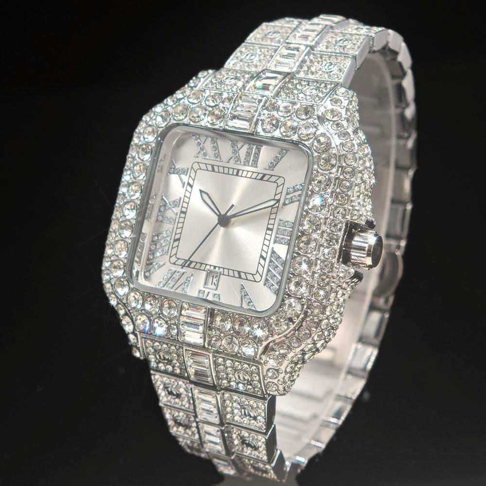 UNIGUET 남성용 럭셔리 다이아몬드 시계, 스퀘어  - Luxury Watch And Jewelry Brand 리뷰 및 가격