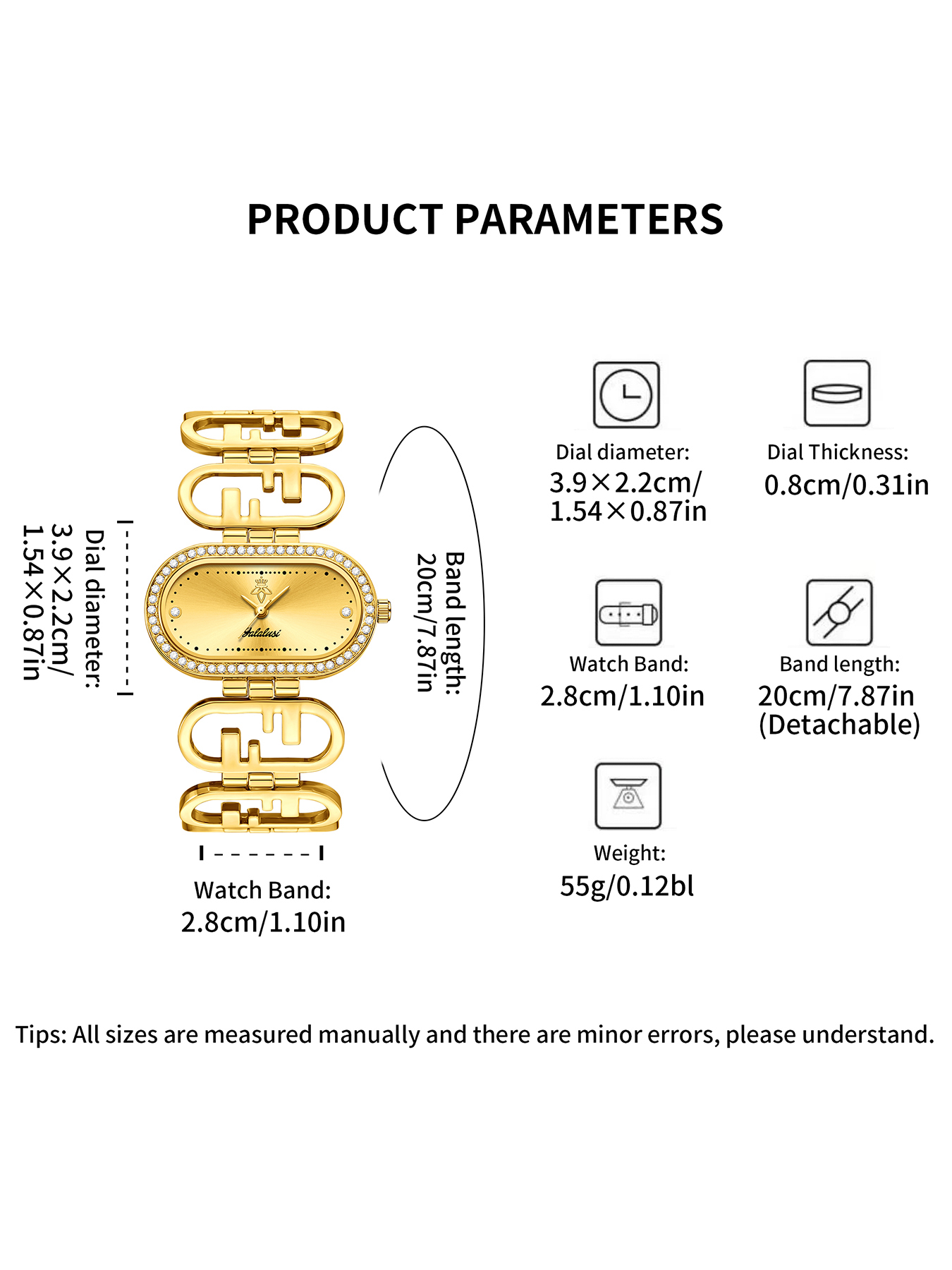 야라루시 빈티지 스타일 오벌 다이아몬드 세팅 여성용 시 - Luxury Watch Kit 리뷰 및 가격