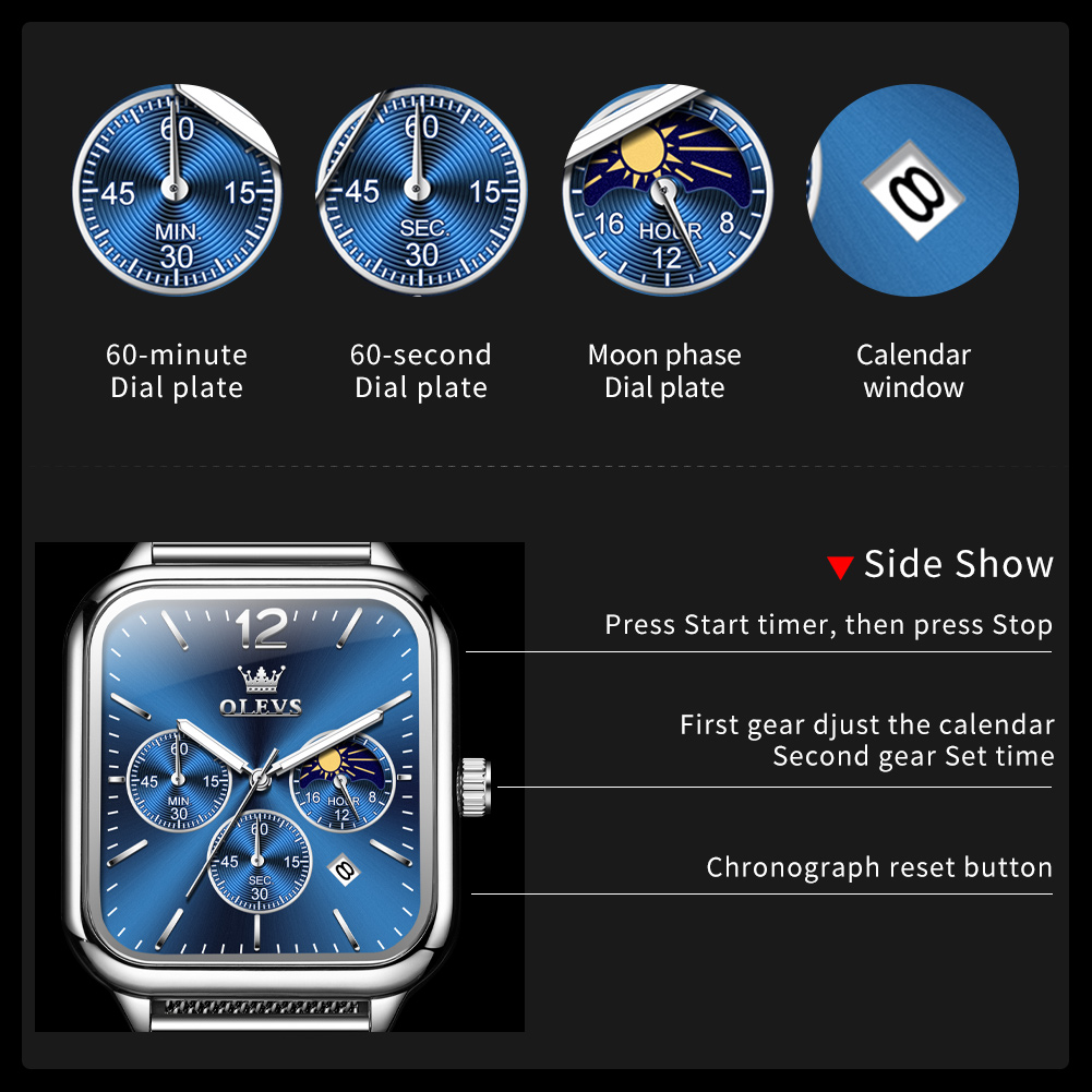 OLEVS 9914 럭셔리 브랜드 남성 시계 탑 패션  - Luxury Watch Zone 리뷰 및 가격