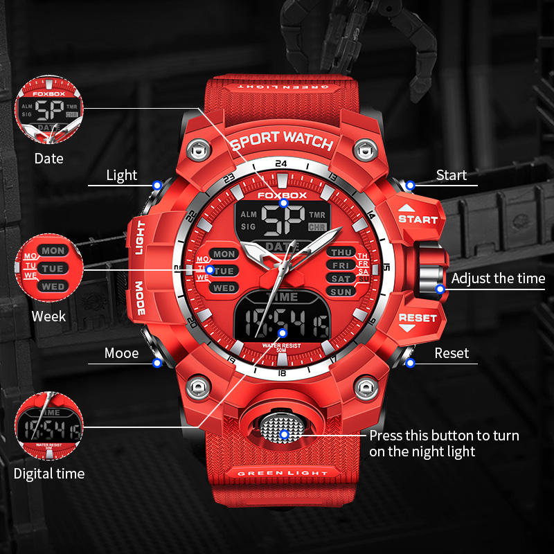 FOXBOX 남성용 밀리터리 시계 LIGE 럭셔리 스포 - Luxury Watch Zone 리뷰 및 가격