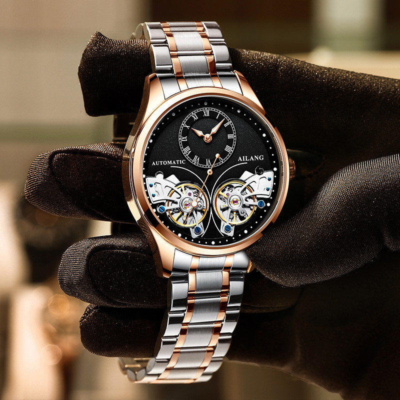 AILANG 남성용 브랜드의 새로운 패션 더블 뚜르 비 - Tourbillon Movement Watch 리뷰 및 가격