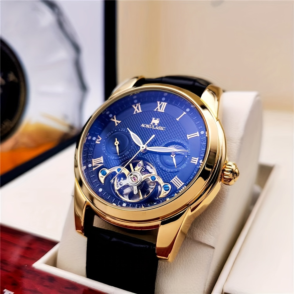 남성용 정통 고급 시계, 완전 자동 기계식 시계, 뚜르 - Tourbillon Movement Watch 리뷰 및 가격