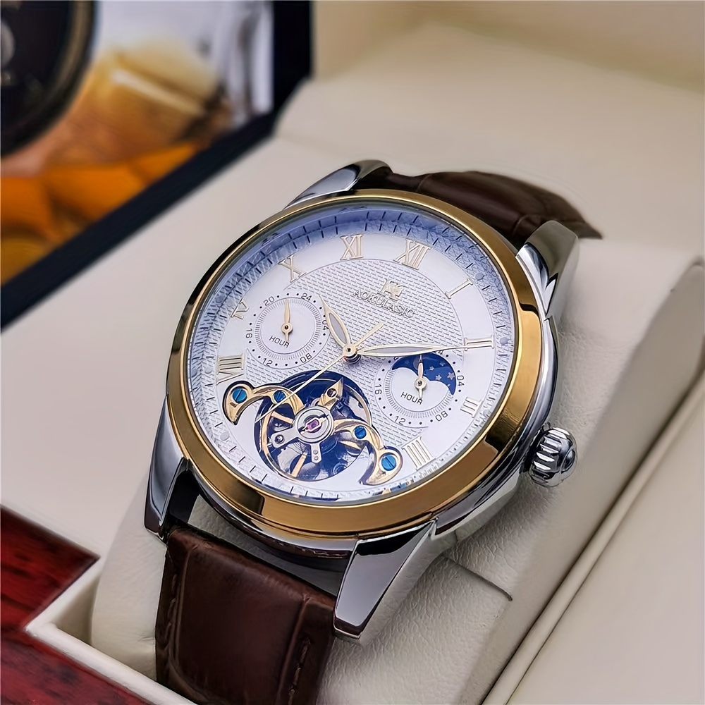 남성용 정통 고급 시계, 완전 자동 기계식 시계, 뚜르 - Tourbillon Movement Watch 리뷰 및 가격