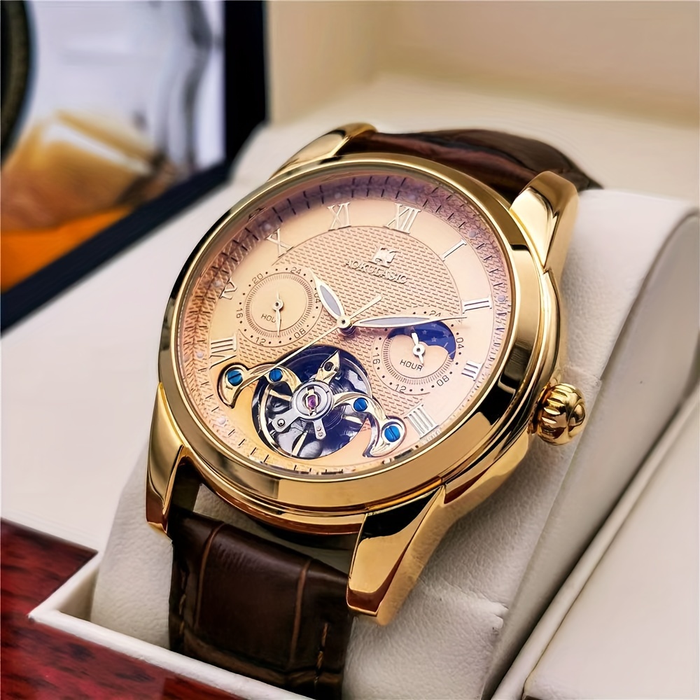 남성용 정통 고급 시계, 완전 자동 기계식 시계, 뚜르 - Tourbillon Movement Watch 리뷰 및 가격