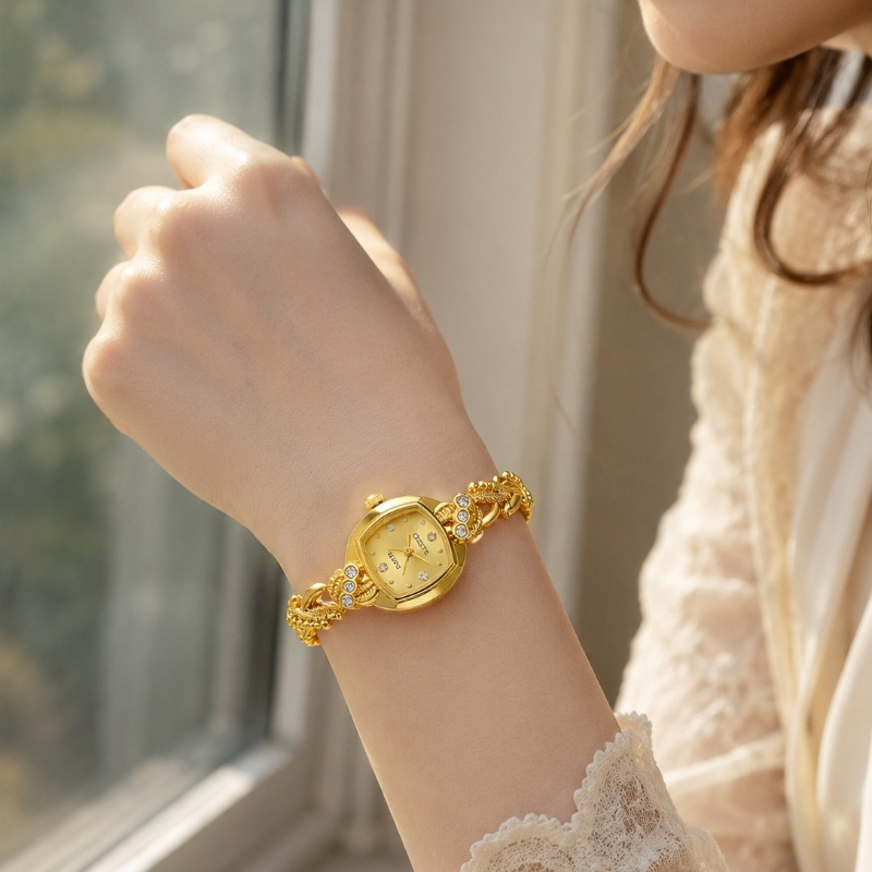 패션 여성 쥬얼리 시계 럭셔리 골드 라인스톤 다이얼 트 - Luxury Watch And Jewelry Brand 리뷰 및 가격