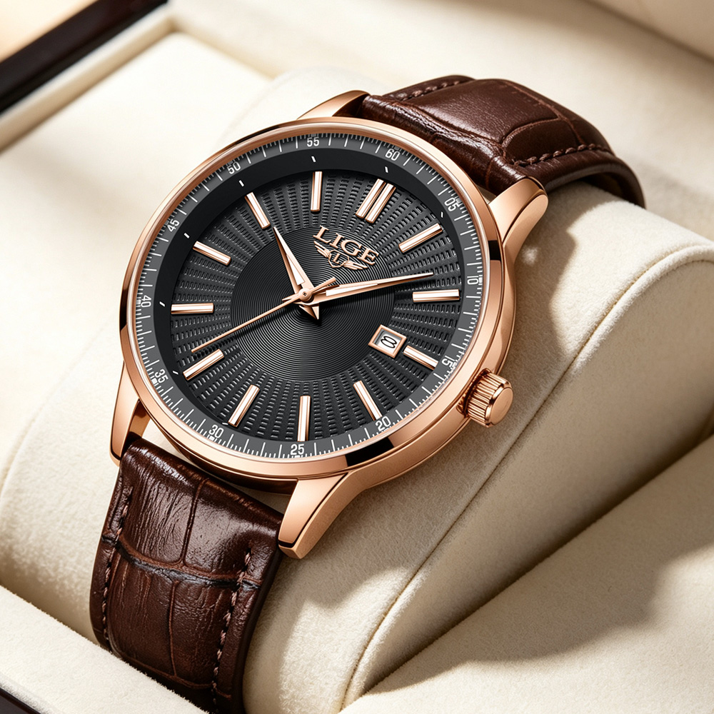 LIGE 최고급 브랜드 남성용 시계 비즈니스 가죽 쿼츠 - Zen Luxury Watch 리뷰 및 가격