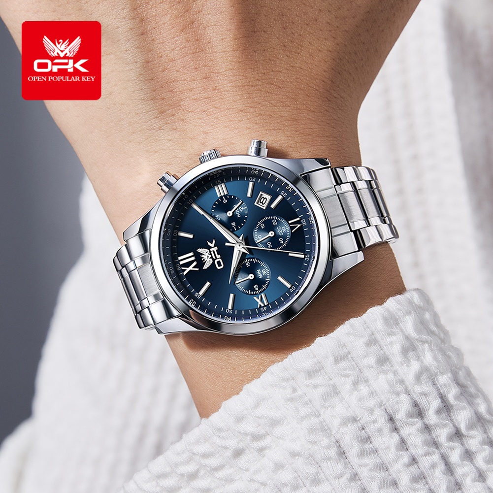 OPK 6052 남성용 시계 자동 날짜 스테인리스 밴드 - Luxury Watch Zone 리뷰 및 가격