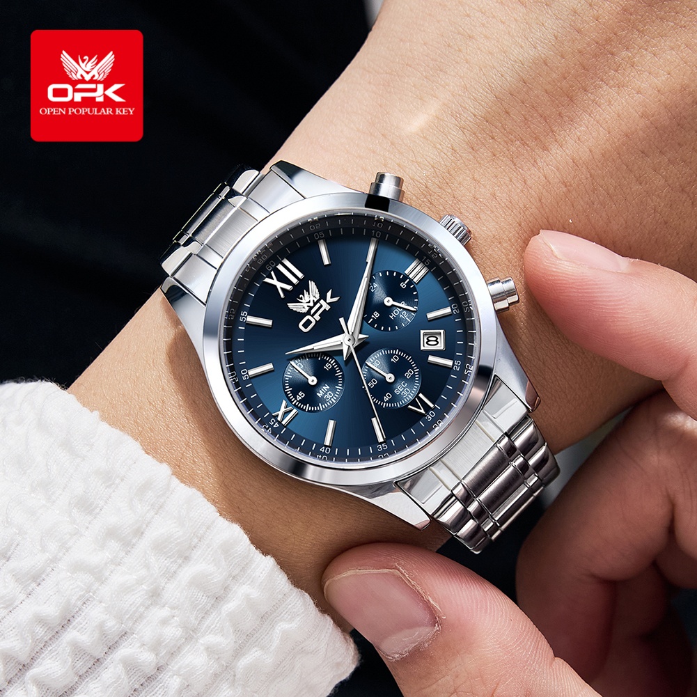 OPK 6052 남성용 시계 자동 날짜 스테인리스 밴드 - Luxury Watch Zone 리뷰 및 가격