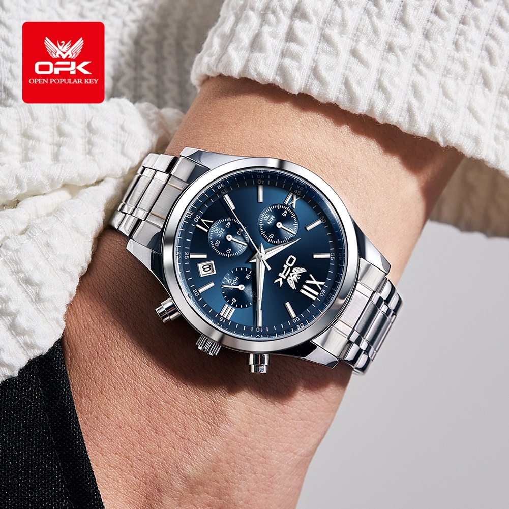 OPK 6052 남성용 시계 자동 날짜 스테인리스 밴드 - Luxury Watch Zone 리뷰 및 가격