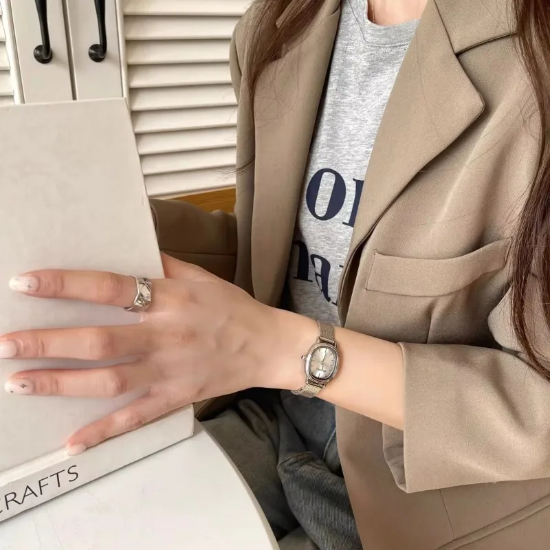 작은 타원형 다이얼 녹색 시계 간단한 스테인레스 스틸  - Luxury Watch For Women 리뷰 및 가격