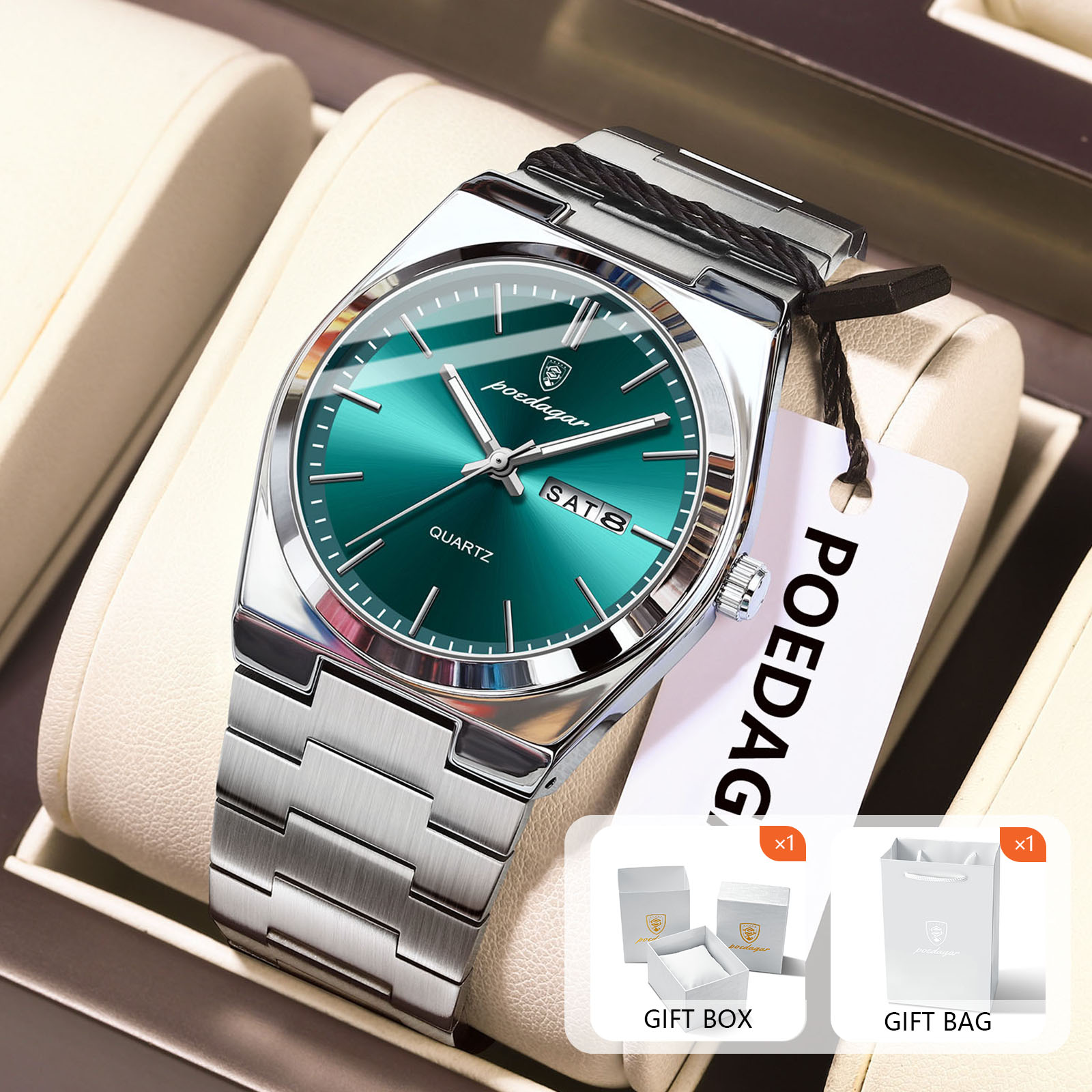 포에다가 오리지널 쿼츠 남성용 시계 방수 야광 날짜 요 - Luxury Watch Display Case 리뷰 및 가격